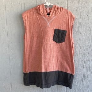 2/$10 or 3/$12 Peach and Grey hooded tank top